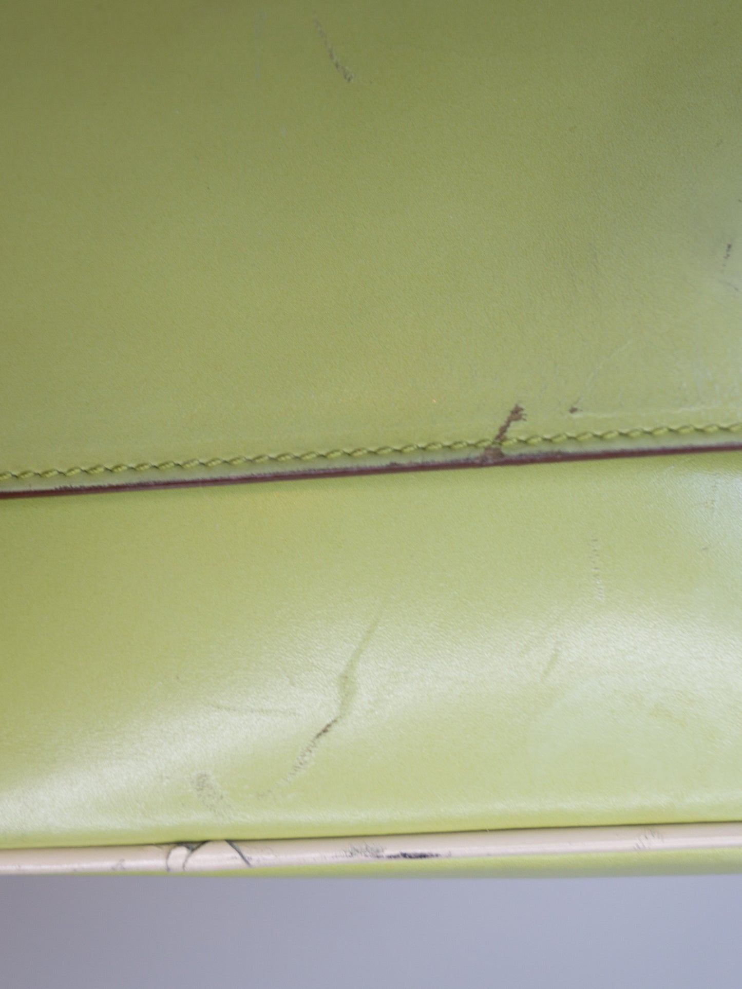 Prada Green Shoulder Bag Leather Vintage Authentic