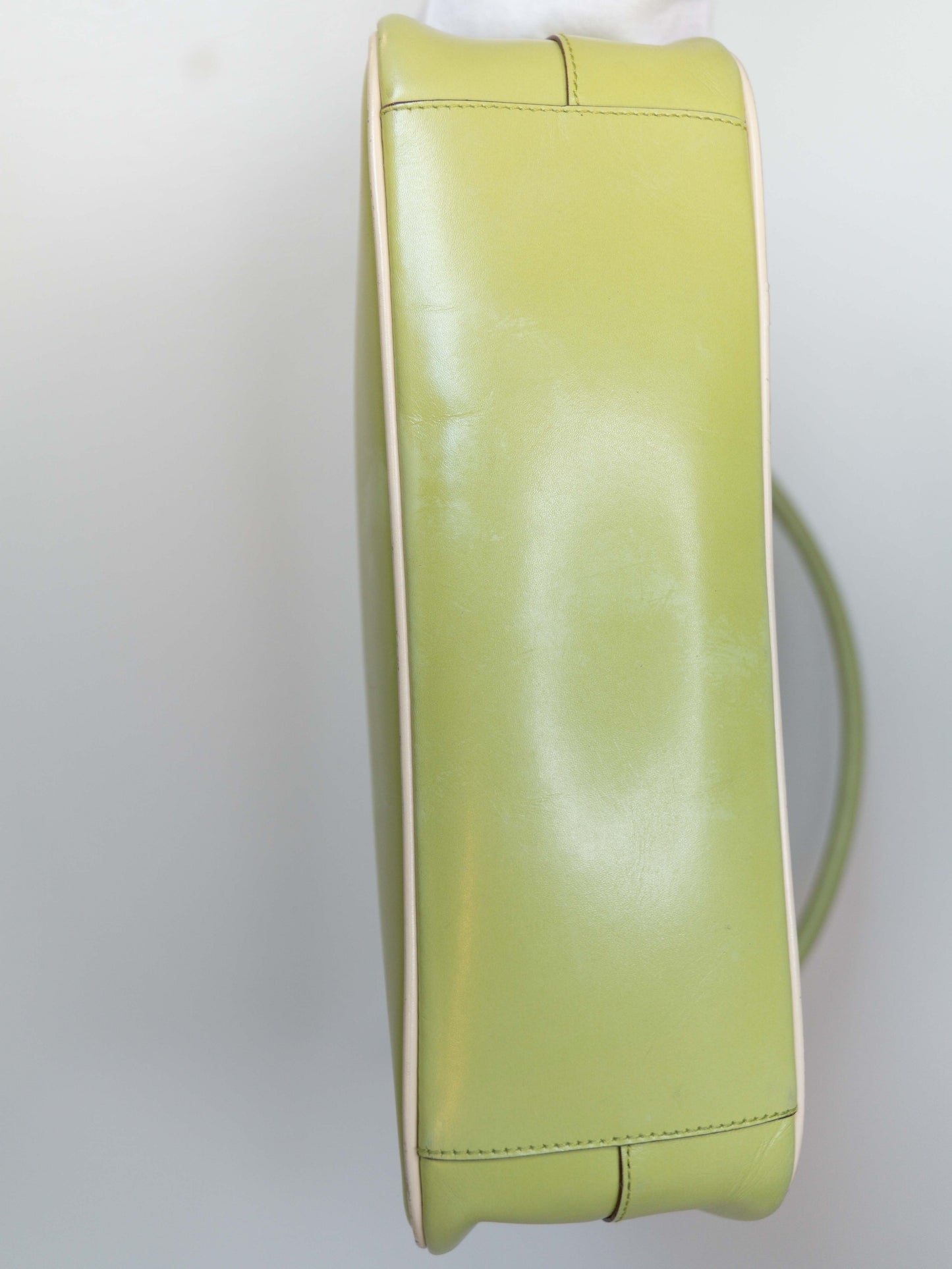 Prada Green Shoulder Bag Leather Vintage Authentic