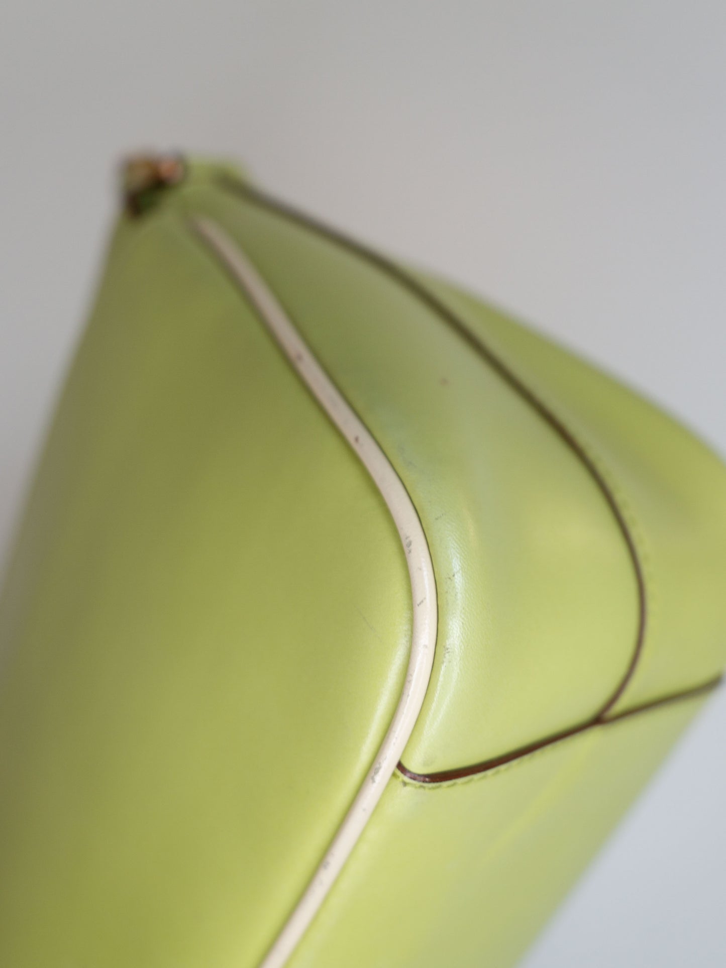 Prada Green Shoulder Bag Leather Vintage Authentic