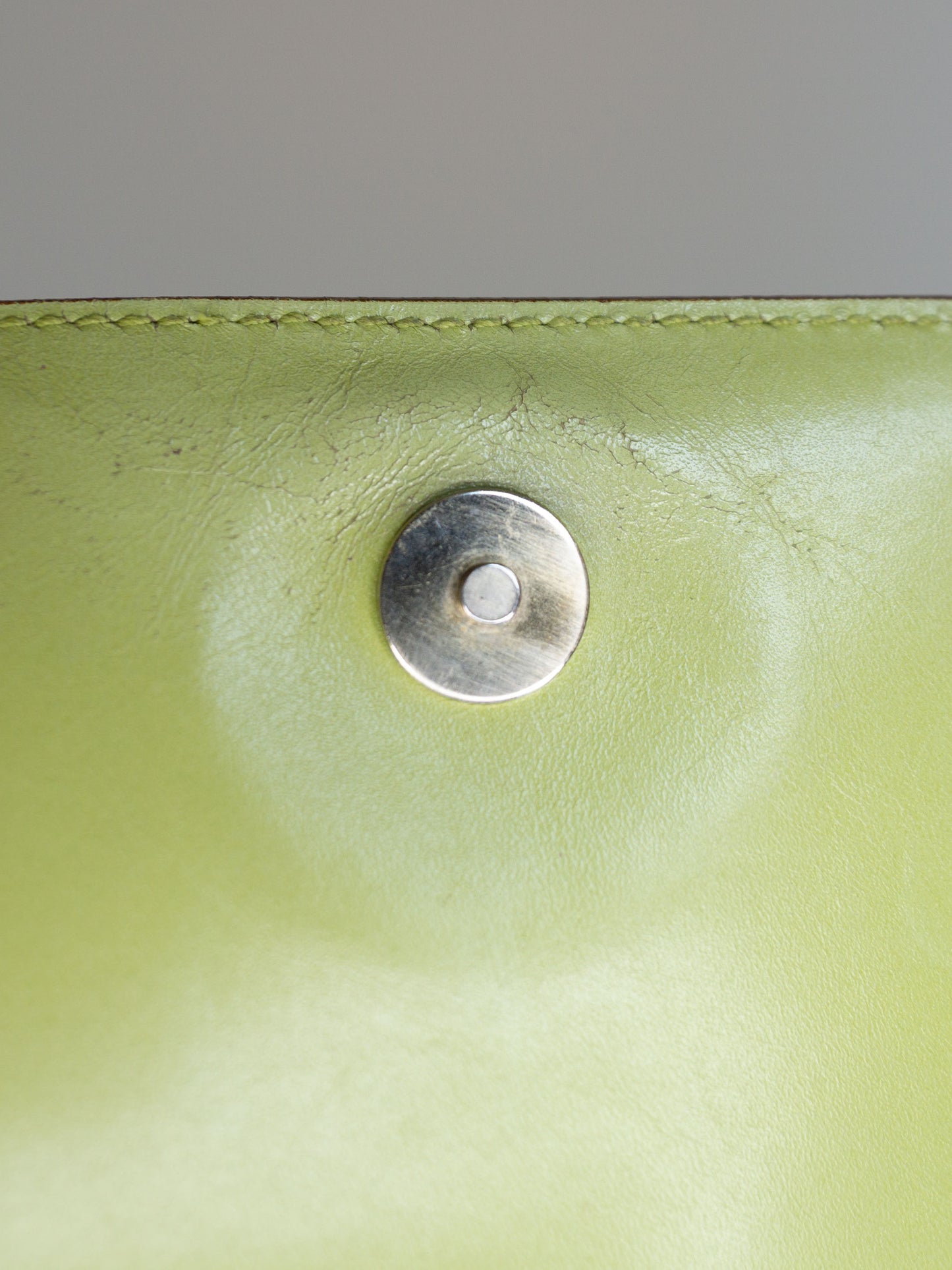 Prada Green Shoulder Bag Leather Vintage Authentic
