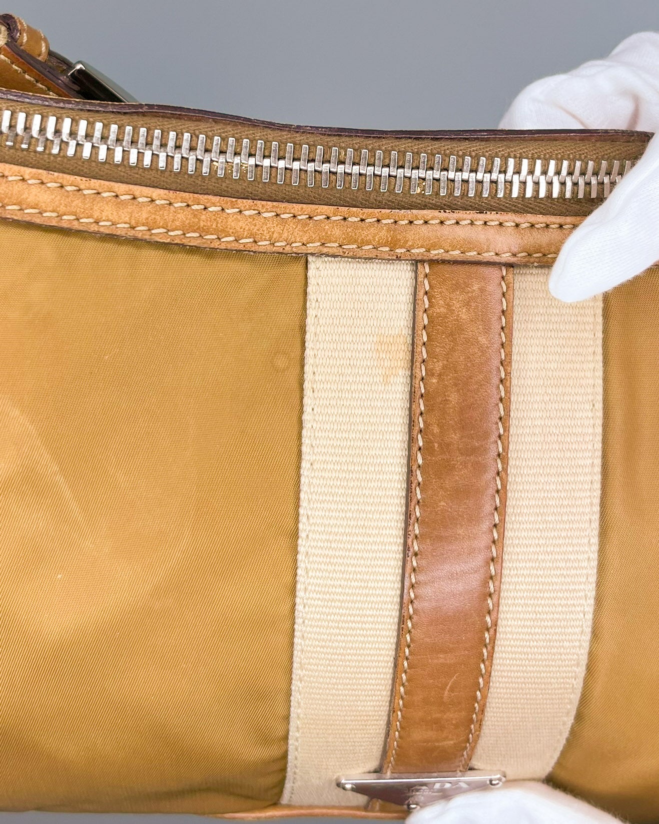 Prada Nylon Shoulder Bag Brown